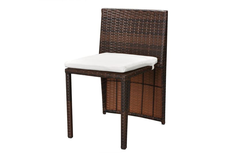 Bistrosæt 3 Dele Med Hynder Polyrattan Brun - Brun - Havemøbler - Udendørsgruppe - Cafesæt