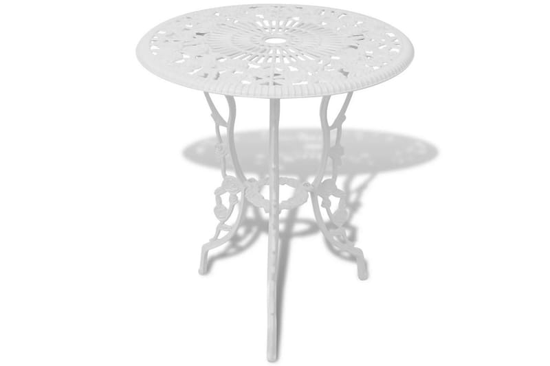 Bistrosæt 3 Dele Støbt Aluminium Hvid - Hvid - Havemøbler - Udendørsgruppe - Cafesæt