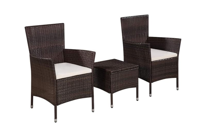 Bistrosæt 3 Dele Polyrattan Brun - Brun - Havemøbler - Udendørsgruppe - Cafesæt