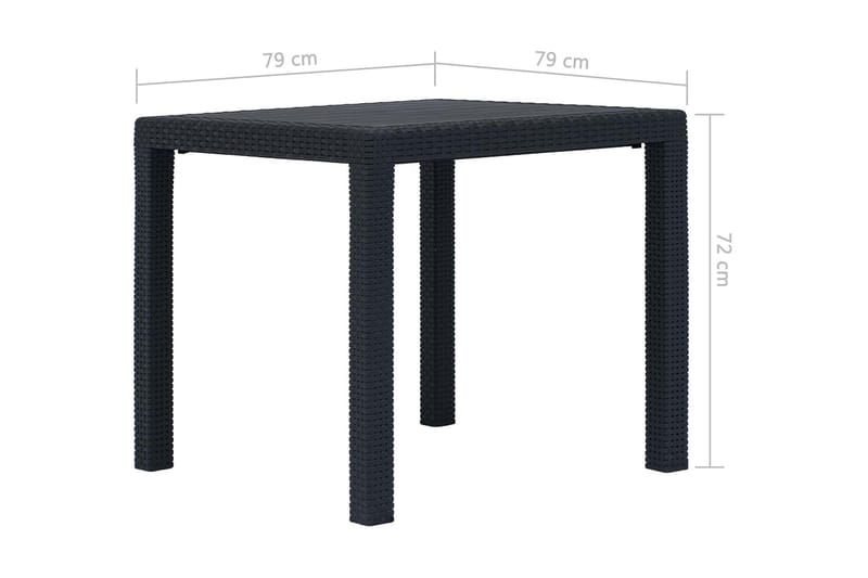 Bistrosæt 3 Dele Plastik Rattan-Look Antracitgrå - Grå - Havemøbler - Udendørsgruppe - Cafesæt