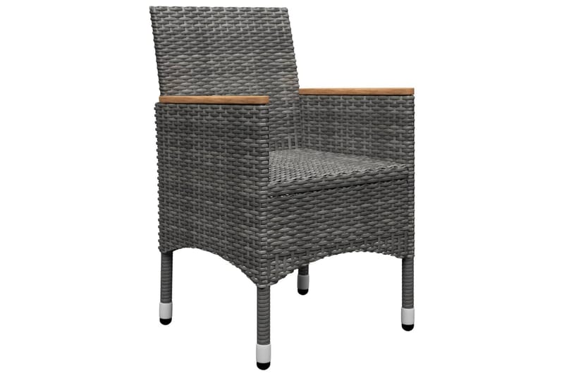 bistrosæt 3 dele polyrattan og akacietræ grå - Grå - Havemøbler - Udendørsgruppe - Cafesæt