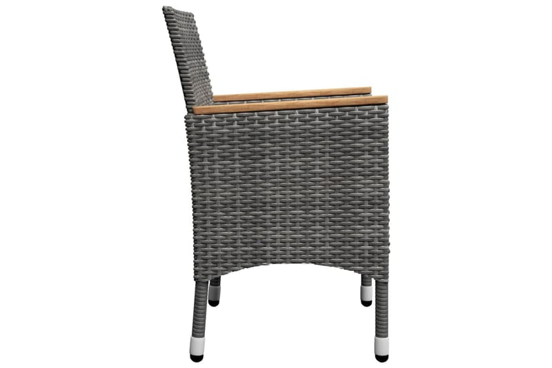 bistrosæt 3 dele polyrattan og akacietræ grå - Grå - Havemøbler - Udendørsgruppe - Cafesæt