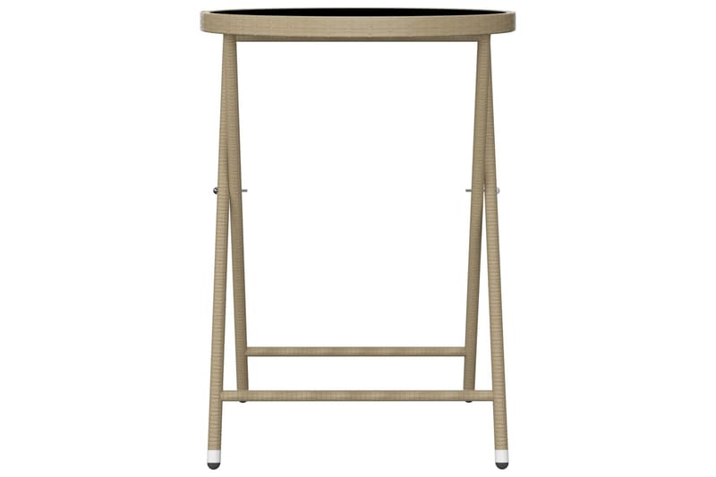 bistrosæt til haven 3 dele polyrattan og hærdet glas beige - Beige - Havemøbler - Udendørsgruppe - Cafesæt