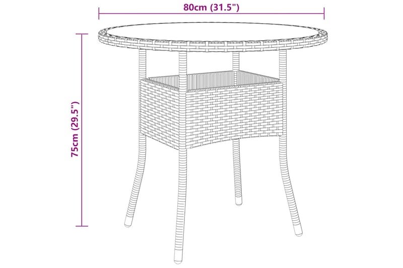 bistrosæt til haven 3 dele polyrattan sort - Sort - Havemøbler - Udendørsgruppe - Cafesæt