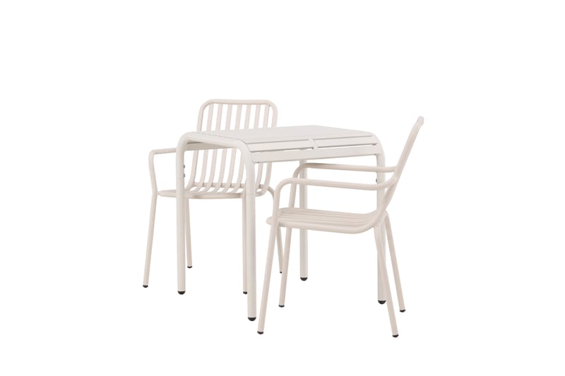Borneo Cafésæt 70 cm + 2 Peking Armlænsstole - Beige - Havemøbler - Balkon - Balkonmøbler - Altansæt