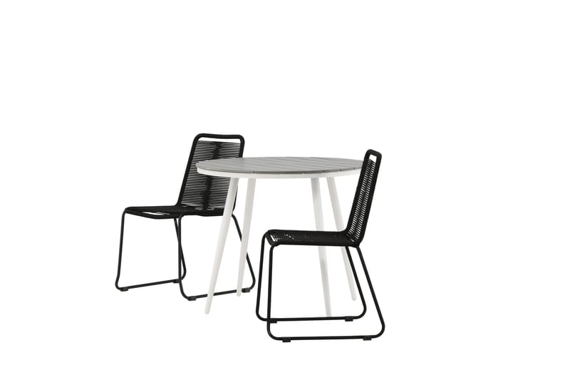 Break Spisegruppe Rund 90 cm + 2 Lindos Stabelbar stol - Venture Home - Altansæt - Cafesæt