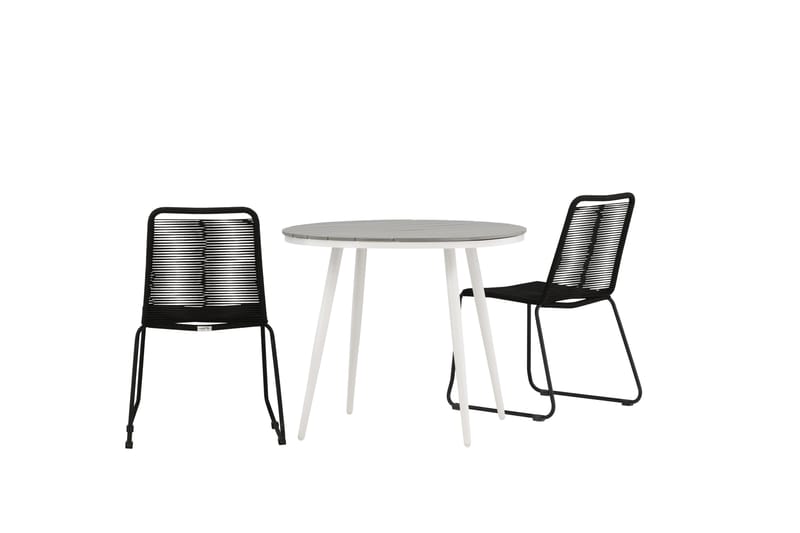 Break Spisegruppe Rund 90 cm + 2 Lindos Stabelbar stol - Venture Home - Altansæt - Cafesæt