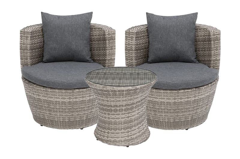 Capri Balkonmøbler 54 cm - Grå - Havemøbler - Udendørsgruppe - Cafesæt