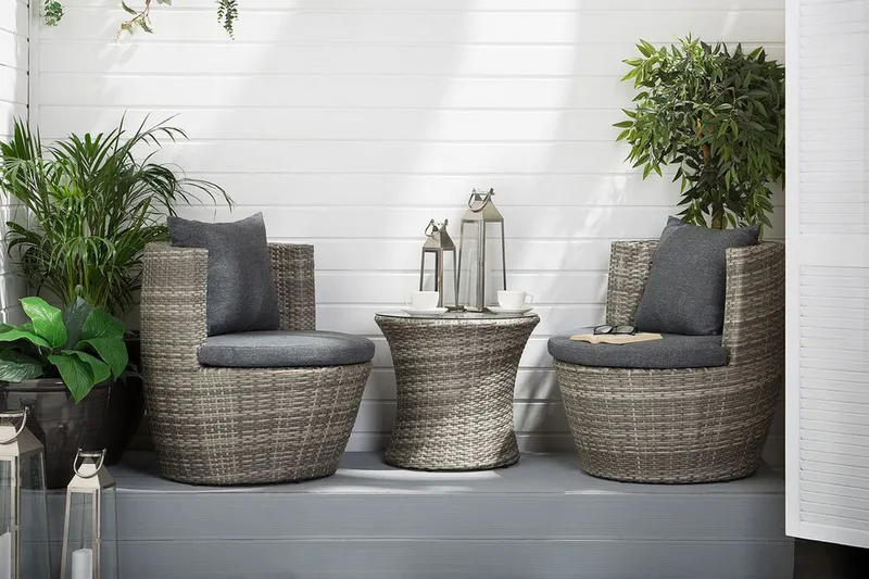 Capri Balkonmøbler 54 cm - Grå - Havemøbler - Udendørsgruppe - Cafesæt