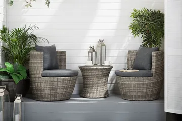Capri Balkonmøbler 54 cm - Grå - Havemøbler - Udendørsgruppe - Cafesæt
