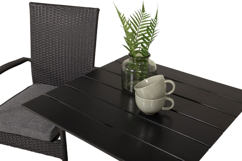 Colorado Cafésæt 70 cm + 2 Anna Armstole - Sort - Havemøbler - Balkon - Balkonmøbler - Altansæt