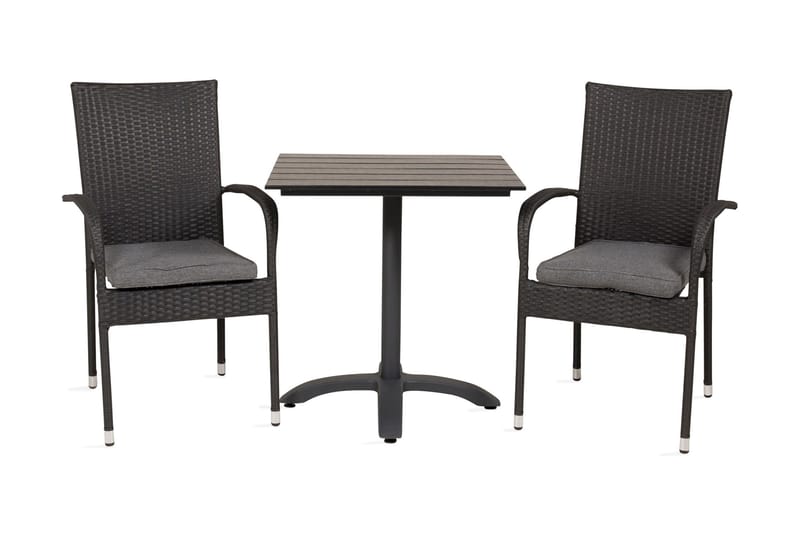Colorado Cafésæt 70 cm + 2 Anna Armstole - Sort - Havemøbler - Balkon - Balkonmøbler - Altansæt