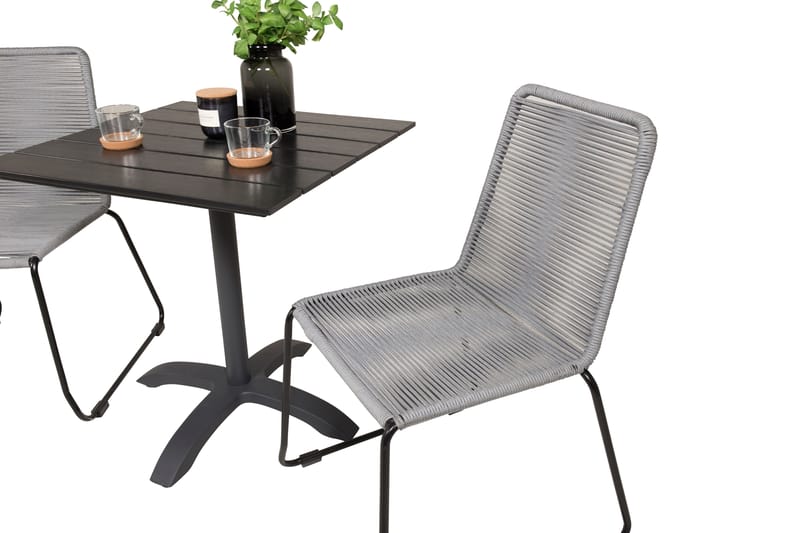Colorado Cafésæt 70 cm + 2 Lindos Stole - Sort - Havemøbler - Balkon - Balkonmøbler - Altansæt