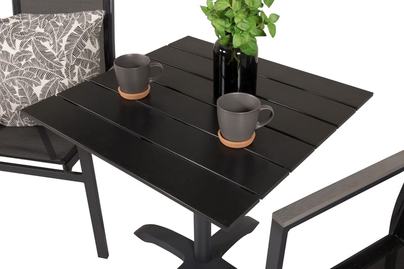 Colorado Cafésæt 70 cm + 2 Parma Armstole - Sort - Havemøbler - Balkon - Balkonmøbler - Altansæt