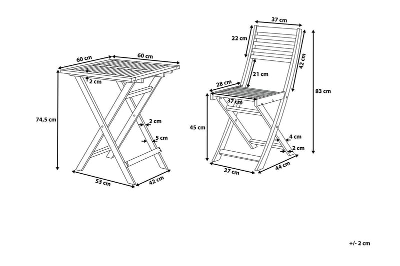 Cordido Cafésæt - Hvid - Havemøbler - Udendørsgruppe - Cafesæt