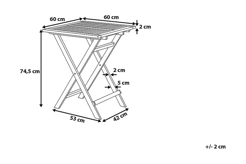 Fiji Balkon sæt 60 cm - Gul - Altansæt - Cafesæt