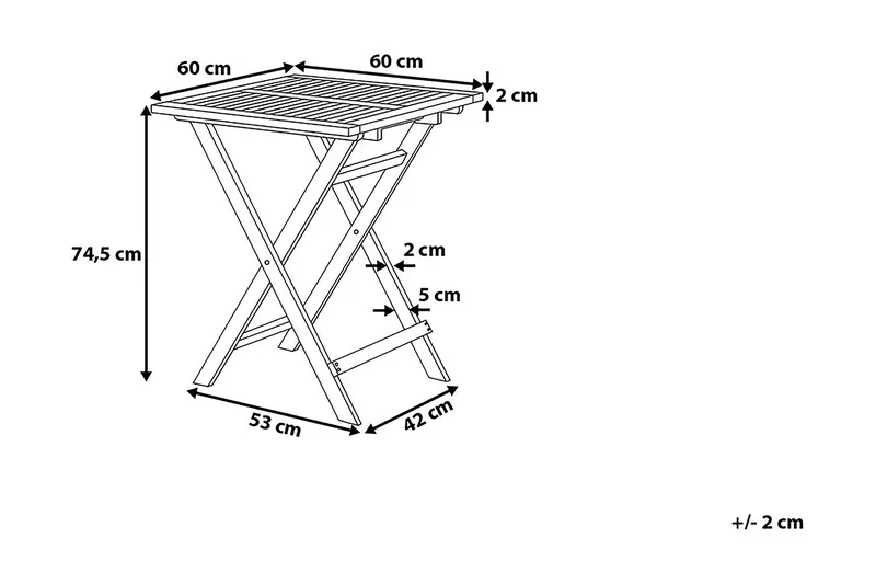 Fiji Balkon sæt 60 cm - Gul - Havemøbler - Udendørsgruppe - Cafesæt