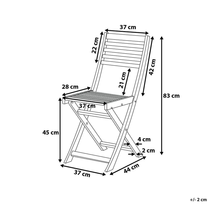 Fiji Balkon sæt 60 cm - Træ / natur - Altansæt - Cafesæt