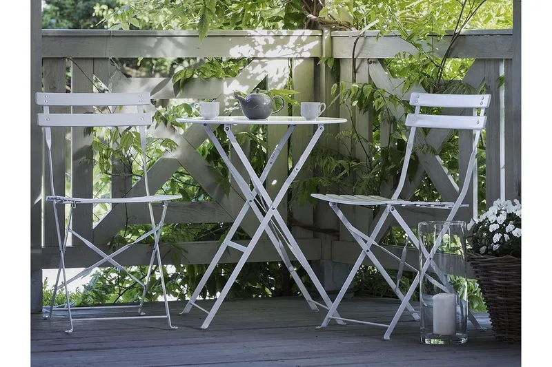 Fiori Balkonsæt 45,5 cm - Hvid - Havemøbler - Udendørsgruppe - Cafesæt