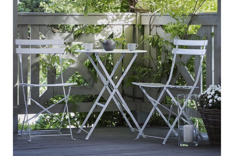 Fiori Balkonsæt 45,5 cm - Hvid - Havemøbler - Udendørsgruppe - Cafesæt