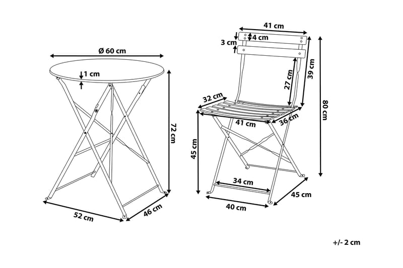 Fiori balkonssæt 52 cm - Blå - Havemøbler - Udendørsgruppe - Cafesæt