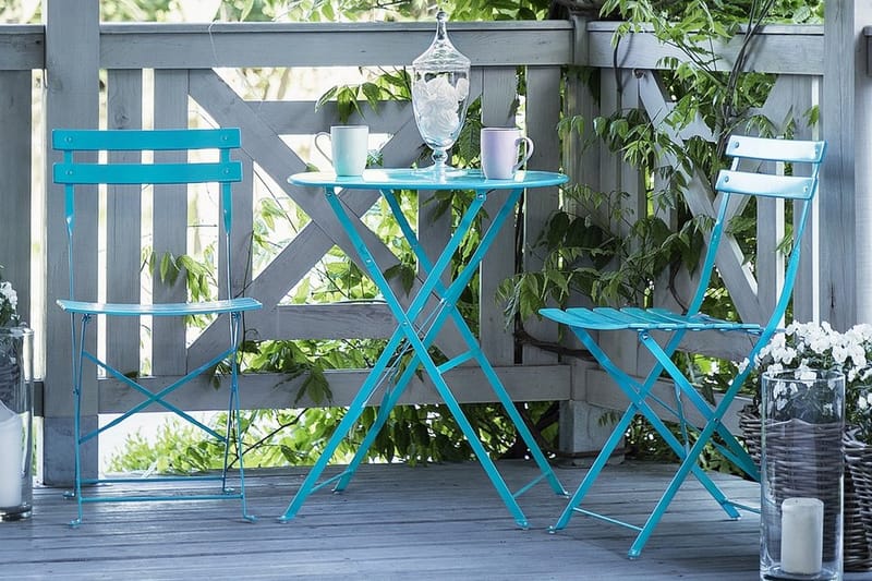 Fiori balkonssæt 52 cm - Blå - Havemøbler - Udendørsgruppe - Cafesæt