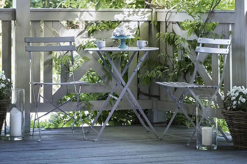 Fiori balkonssæt 52 cm - Grå - Havemøbler - Udendørsgruppe - Cafesæt