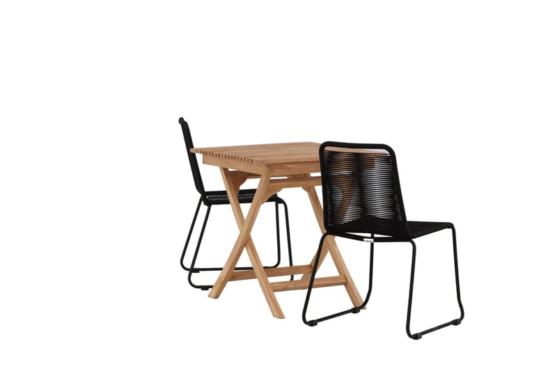 Ghana Cafesæt 70x70 cm + 2 Lindos Stabelbar stol - Venture Home - Altansæt - Cafesæt