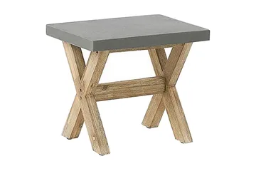 Havesæt med borde og 4 skamler 90 x 90 cm OLBIA - Grå - Havemøbler - Udendørsgruppe - Cafesæt