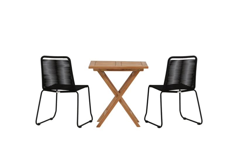 Kenya Cafesæt 70x70 cm + 2 Lindos Stabelbar stol - Venture Home - Altansæt - Cafesæt