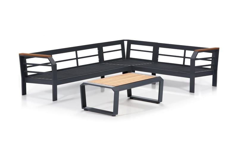 Lassento Hjørneloungesæt 4-Pers. - Grå/Gul/Sort - Have - Udendørs miljø - Altan & terrasse - Altanmøbler