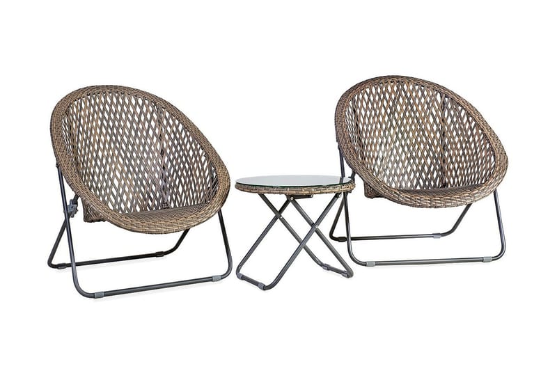Møbelsæt TURKU 2 stole og bord sammenfoldelig - Cafesæt - Altansæt