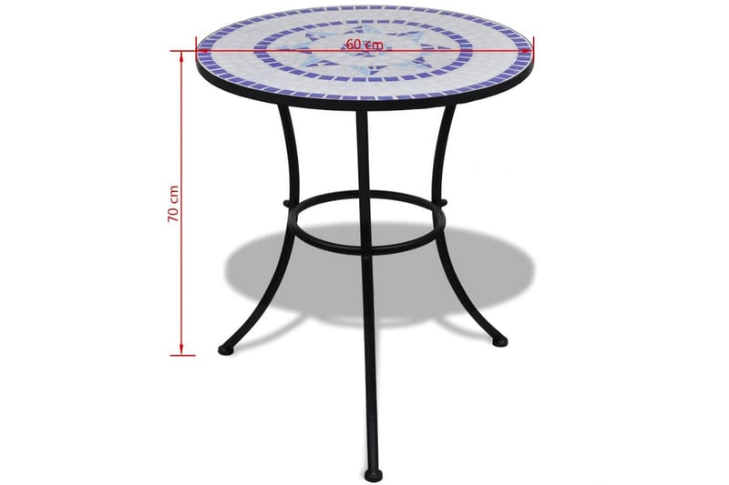 Mosaikbord 60 Cm Blå/Hvid - Blå - Havemøbler - Udendørsgruppe - Cafesæt