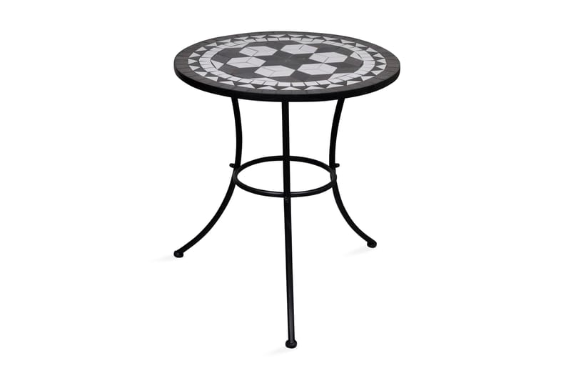 Mosaikbord 60 Cm Sort/Hvid - Sort - Havemøbler - Udendørsgruppe - Cafesæt