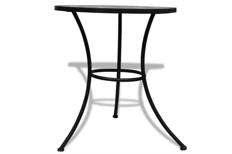 Mosaikbord 60 Cm Sort/Hvid - Sort - Havemøbler - Udendørsgruppe - Cafesæt