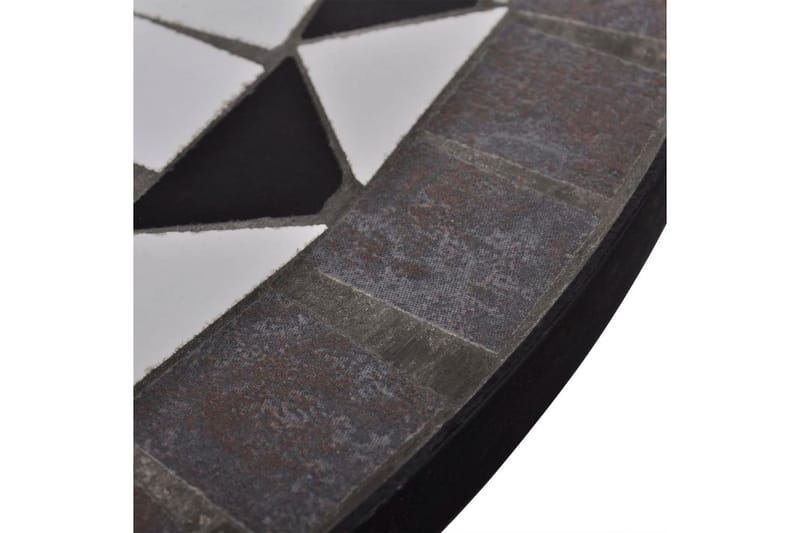 Mosaikbord 60 Cm Sort/Hvid - Sort - Havemøbler - Udendørsgruppe - Cafesæt