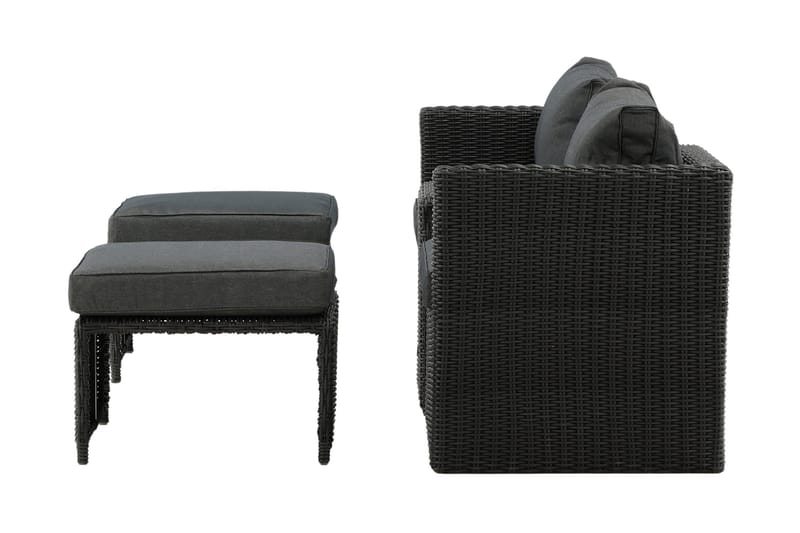 Quad Balkonsæt 2-Pers. - Sort - Havemøbler - Udendørsgruppe - Cafesæt