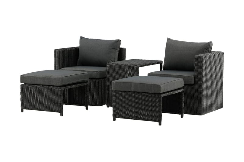 Quad Balkonsæt 2-Pers. - Sort - Havemøbler - Udendørsgruppe - Cafesæt