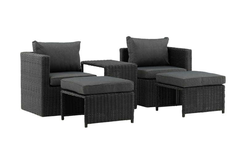 Quad Balkonsæt 2-Pers. - Sort - Havemøbler - Udendørsgruppe - Cafesæt