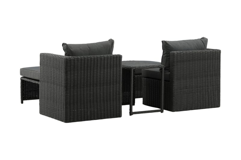 Quad Balkonsæt 2-Pers. - Sort - Havemøbler - Udendørsgruppe - Cafesæt