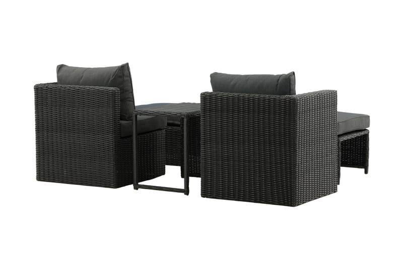 Quad Balkonsæt 2-Pers. - Sort - Havemøbler - Udendørsgruppe - Cafesæt