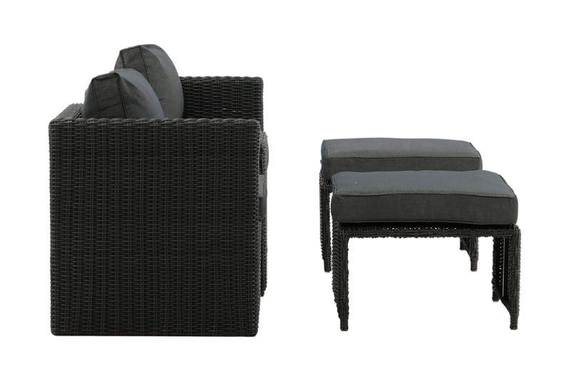 Quad Balkonsæt 2-Pers. - Sort - Havemøbler - Udendørsgruppe - Cafesæt