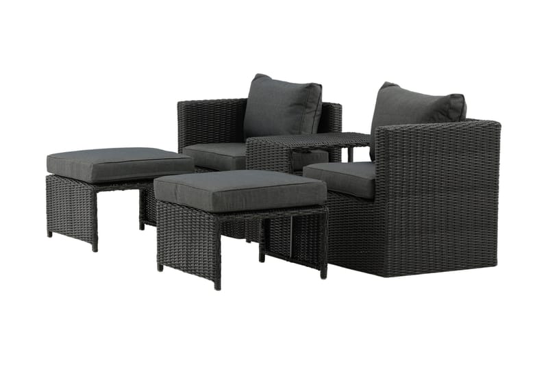 Quad Balkonsæt 2-Pers. - Sort - Havemøbler - Udendørsgruppe - Cafesæt