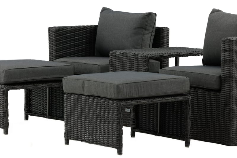 Quad Balkonsæt 2-Pers. - Sort - Havemøbler - Udendørsgruppe - Cafesæt