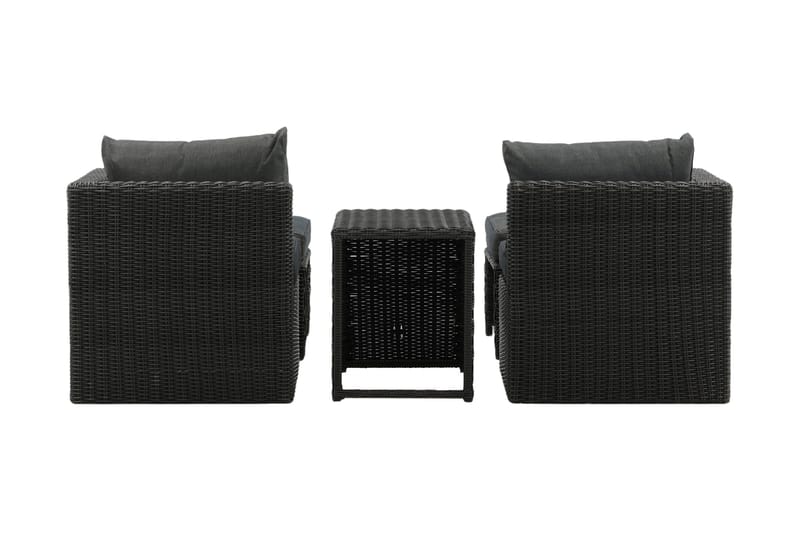 Quad Balkonsæt 2-Pers. - Sort - Havemøbler - Udendørsgruppe - Cafesæt