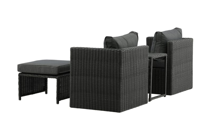 Quad Balkonsæt 2-Pers. - Sort - Havemøbler - Udendørsgruppe - Cafesæt