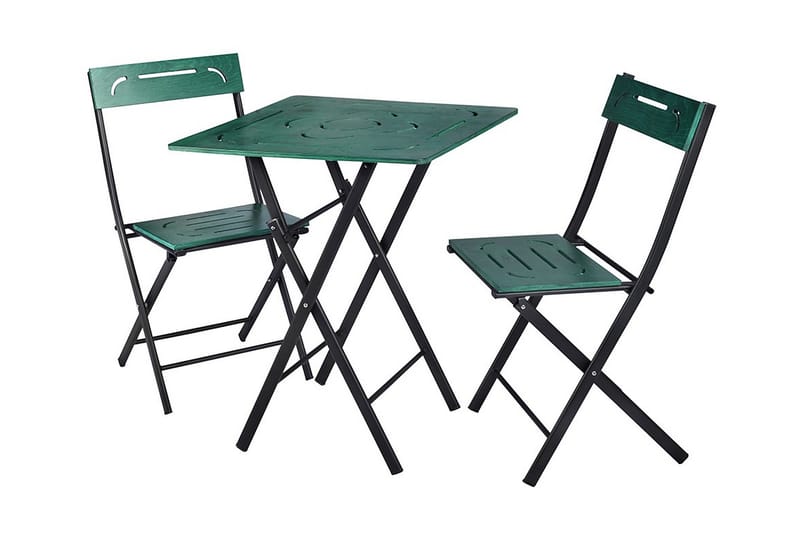 Riotorto Cafésæt 60 cm Blomst + 2 Stole - Grøn/Sort - Havemøbler - Udendørsgruppe - Cafesæt