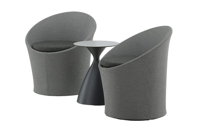 Spoga Balkonsæt 2-Pers. - Sort/Mørkegrå - Havemøbler - Udendørsgruppe - Cafesæt