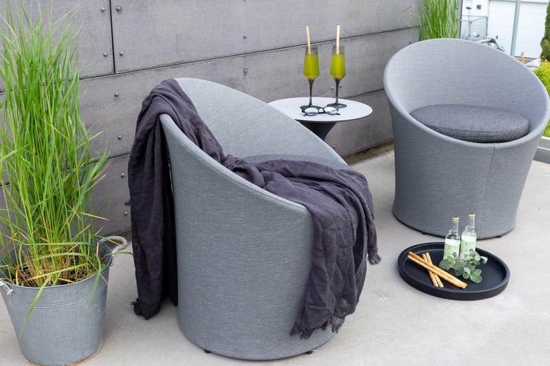 Spoga Balkonsæt 2-Pers. - Sort/Mørkegrå - Havemøbler - Udendørsgruppe - Cafesæt