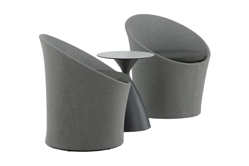 Spoga Balkonsæt 2-Pers. - Sort/Mørkegrå - Havemøbler - Udendørsgruppe - Cafes æt